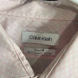 Men’s Calvin Klein Pink and White Button down. XLarge 17 34/35